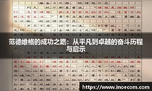 范德维格的成功之路：从平凡到卓越的奋斗历程与启示